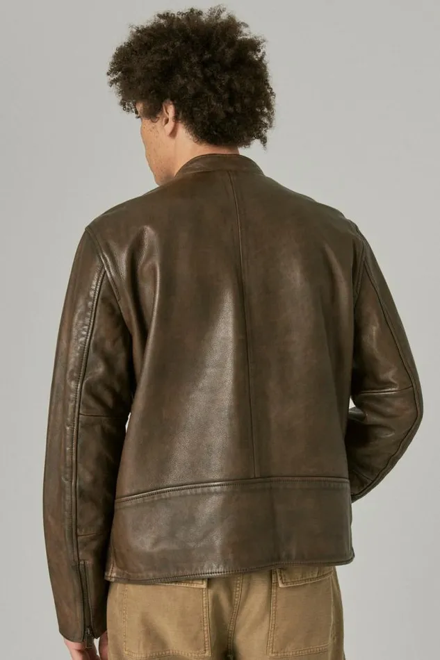 Men Lucky Brand Jackets and Outerwear Vintage Leather Jacket Pinecone