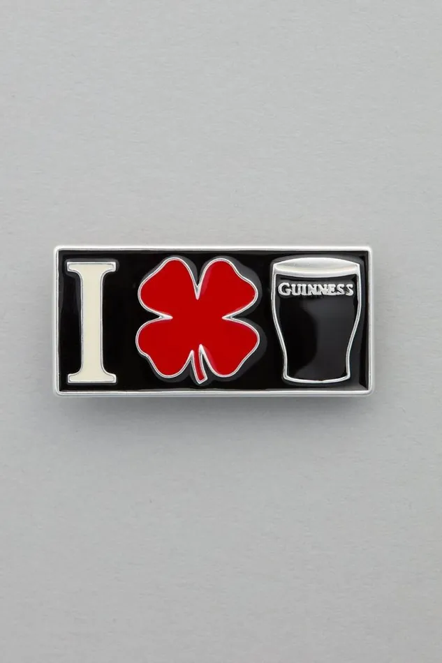 Men Lucky Brand Jewelry Clover Guinness Pint Pin Silver