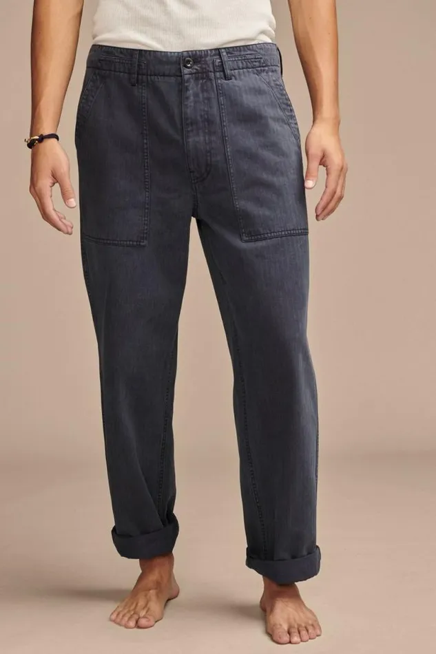 Men Lucky Brand Pants Herringbone Utility Pant Parisian Night