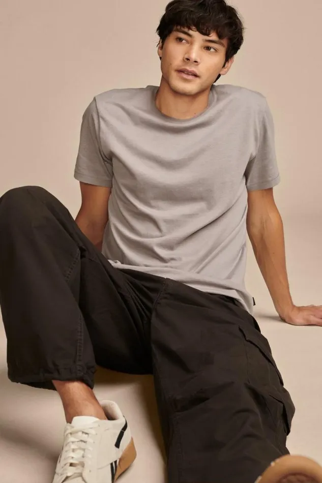 Men Lucky Brand Shirts and Tops Supima Short Sleeve Crew Frost Grey