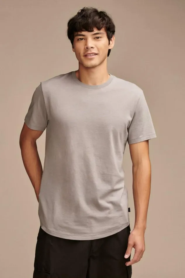 Men Lucky Brand Shirts and Tops Supima Short Sleeve Crew Frost Grey