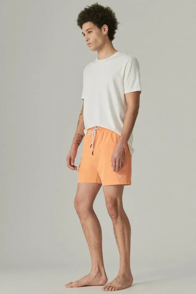 Men Lucky Brand Swim 6034 Stretch Swim Short Amberglow