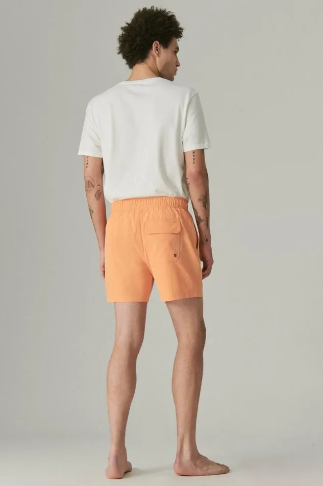 Men Lucky Brand Swim 6034 Stretch Swim Short Amberglow