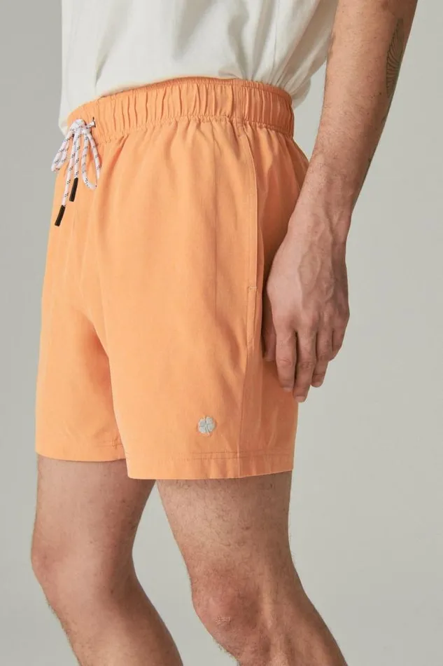 Men Lucky Brand Swim 6034 Stretch Swim Short Amberglow