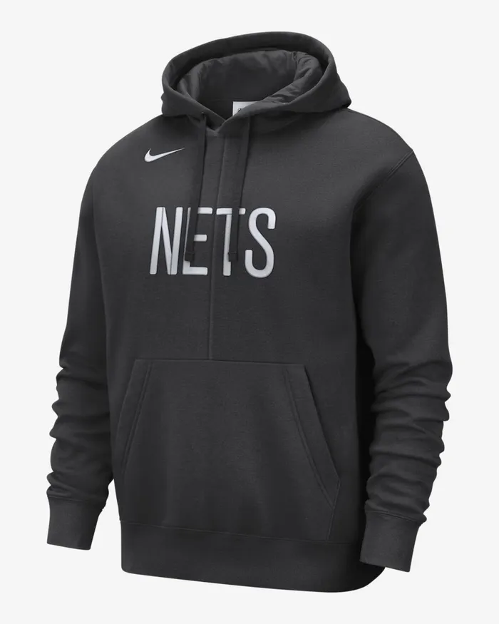 Men Nike Hoodies And Sweatshirts Brooklyn Nets Courtside Anthracite