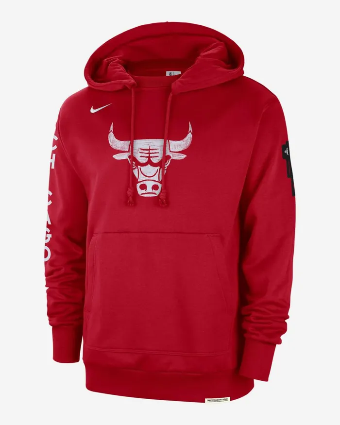 Men Nike Hoodies And Sweatshirts Chicago Bulls Standard Issue 202324 City Edition University Red