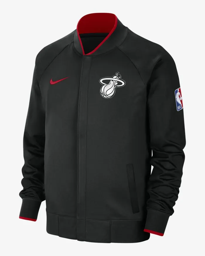 Men Nike Hoodies And Sweatshirts Miami Heat Showtime City Edition Blackflat Silveruniversity Reduniversity Red