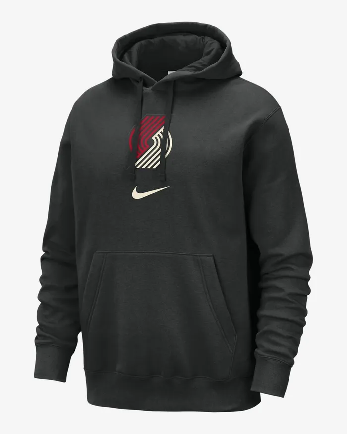 Men Nike Hoodies And Sweatshirts Portland Trail Blazers Club Fleece City Edition Black