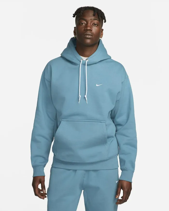 Men Nike Hoodies And Sweatshirts Solo Swoosh Noise Aquawhite