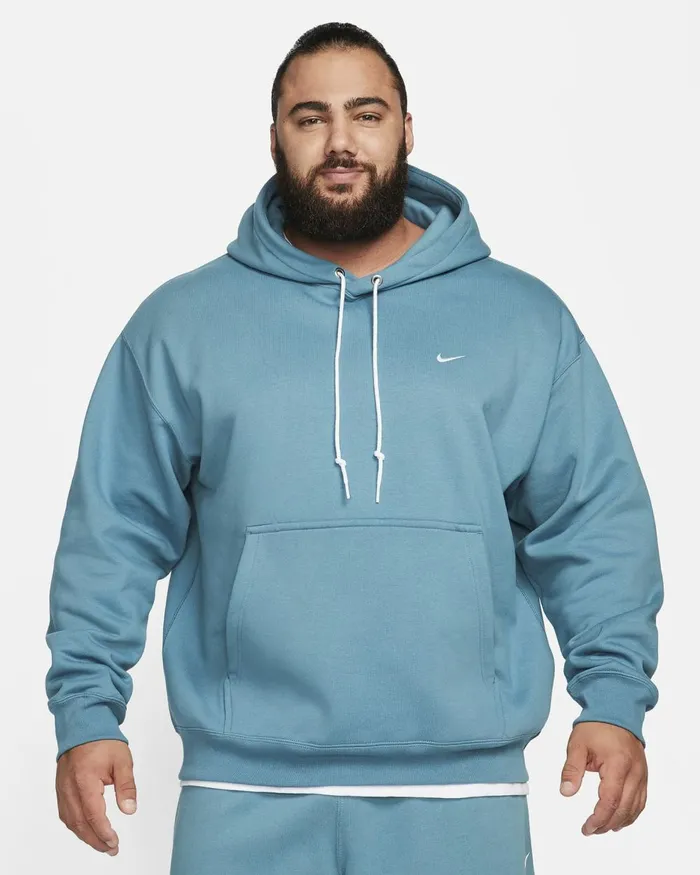 Men Nike Hoodies And Sweatshirts Solo Swoosh Noise Aquawhite