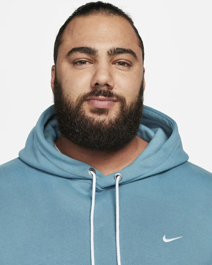 Men Nike Hoodies And Sweatshirts Solo Swoosh Noise Aquawhite