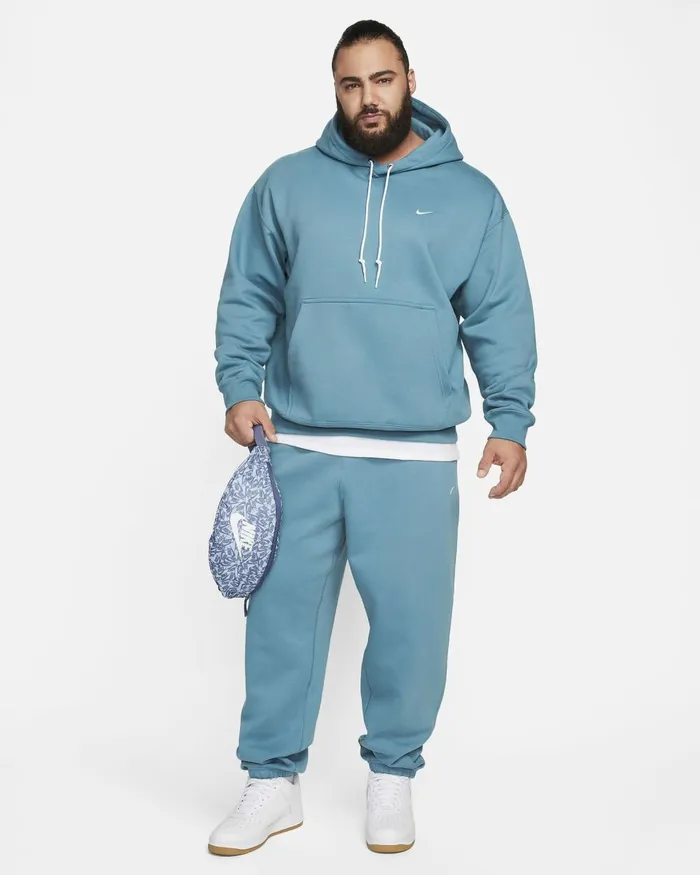 Men Nike Hoodies And Sweatshirts Solo Swoosh Noise Aquawhite