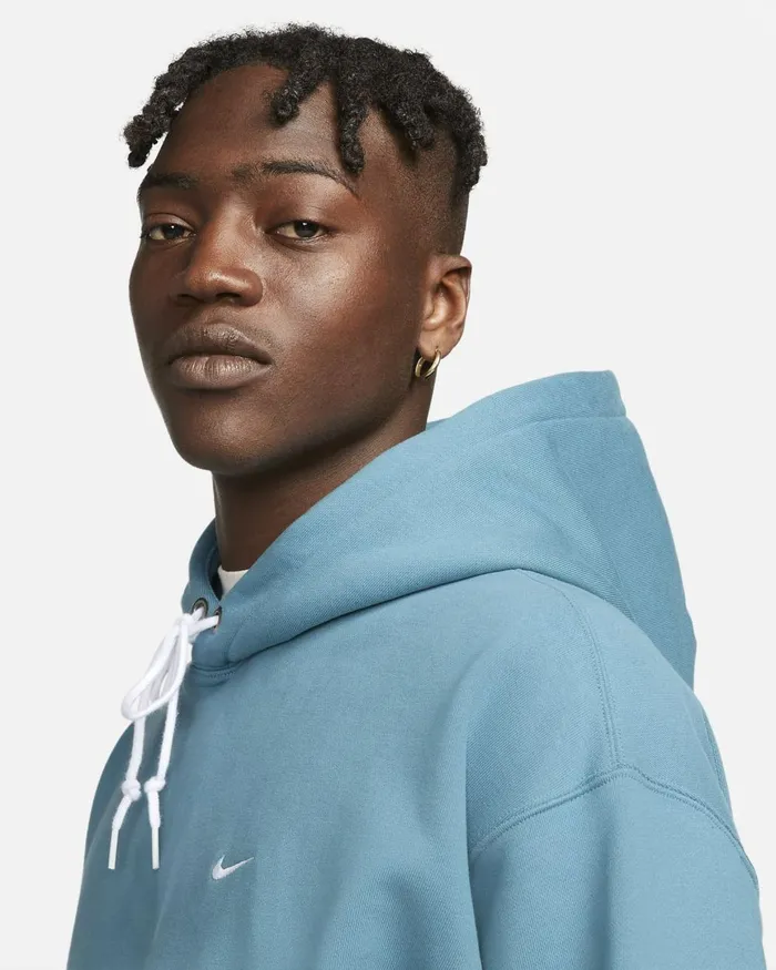 Men Nike Hoodies And Sweatshirts Solo Swoosh Noise Aquawhite
