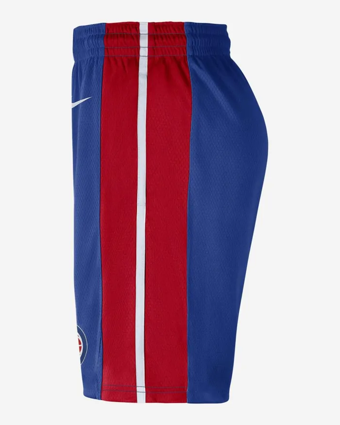 Men Nike Shorts Detroit Pistons Icon Edition Rush Bluewhite