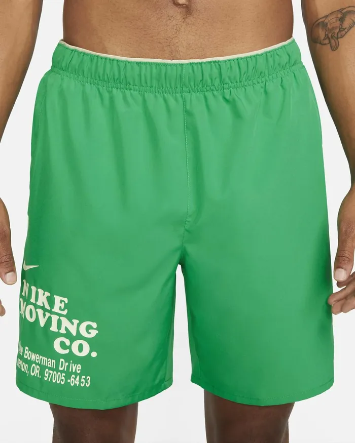 Men Nike Shorts DriFIT Challenger Stadium Greensand Driftblackcoconut Milk
