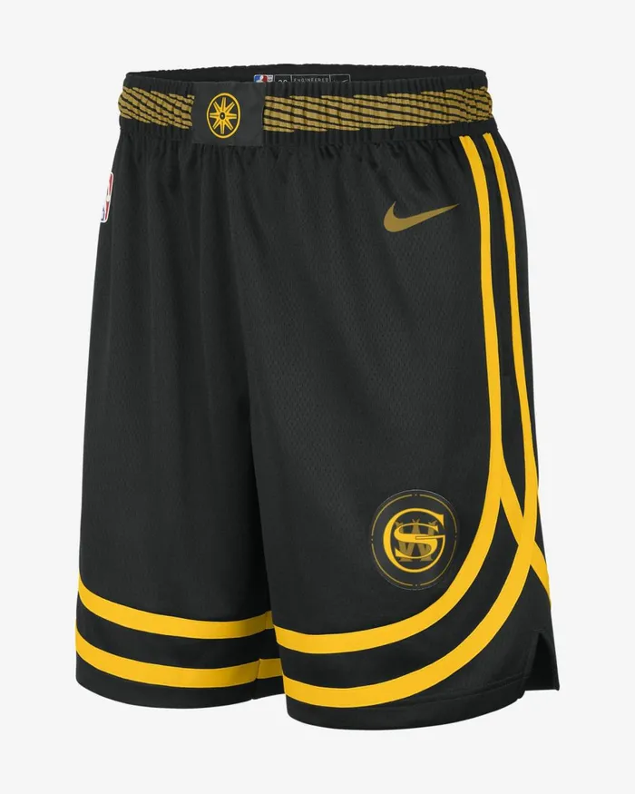Men Nike Shorts Golden State Warriors 202324 City Edition Blackochre