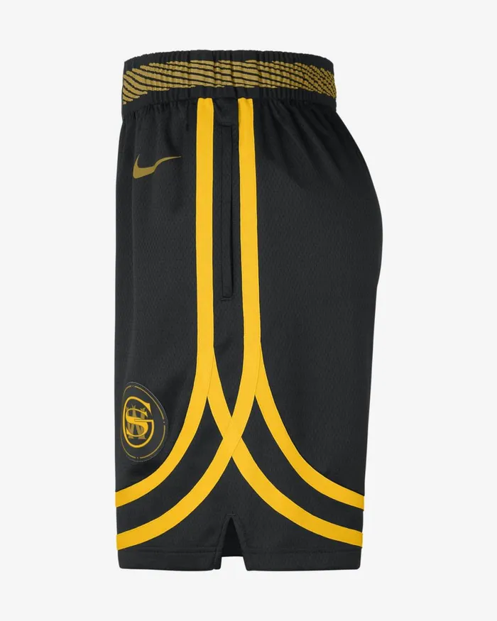Men Nike Shorts Golden State Warriors 202324 City Edition Blackochre