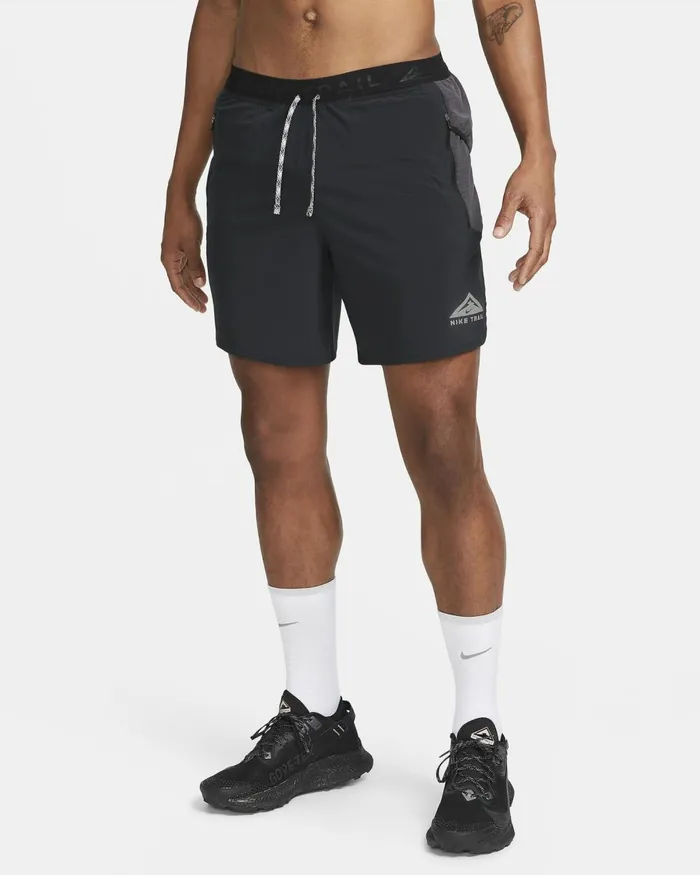 Men Nike Shorts Trail Second Sunrise Blackdark Smoke Greywhite