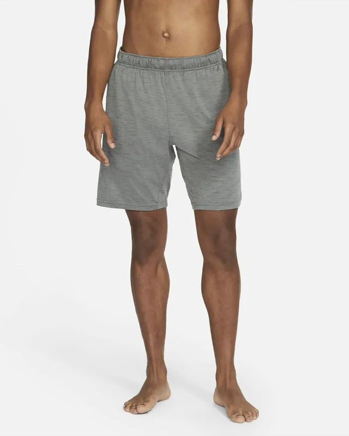 Men Nike Shorts Yoga DriFIT Smoke Greyiron Greyheather