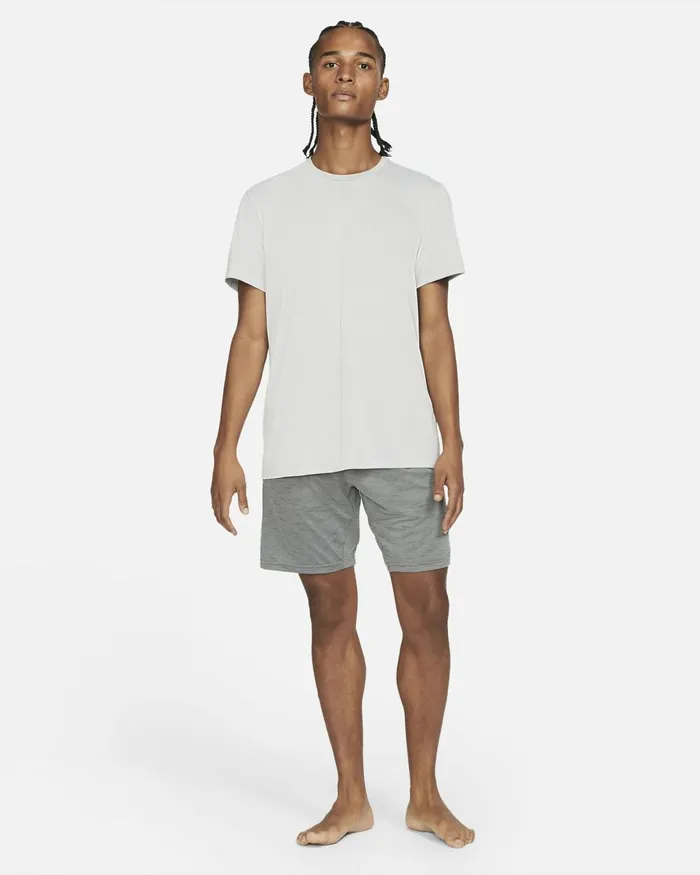 Men Nike Shorts Yoga DriFIT Smoke Greyiron Greyheather