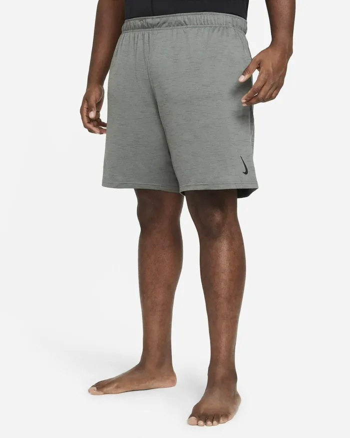 Men Nike Shorts Yoga DriFIT Smoke Greyiron Greyheather