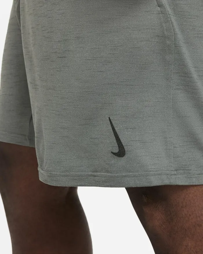 Men Nike Shorts Yoga DriFIT Smoke Greyiron Greyheather