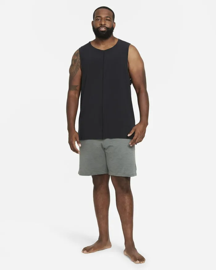 Men Nike Shorts Yoga DriFIT Smoke Greyiron Greyheather