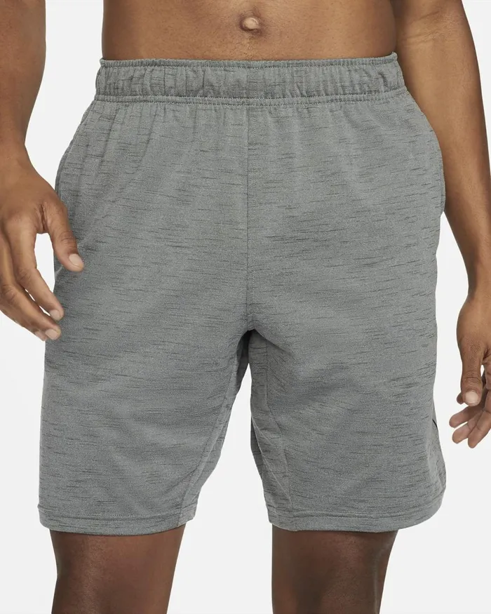 Men Nike Shorts Yoga DriFIT Smoke Greyiron Greyheather