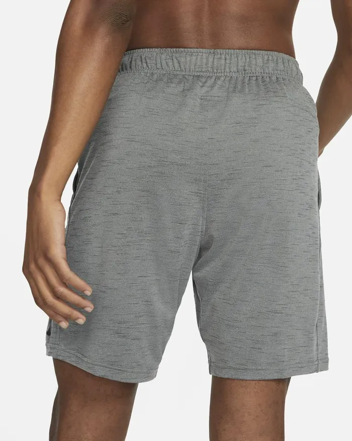 Men Nike Shorts Yoga DriFIT Smoke Greyiron Greyheather