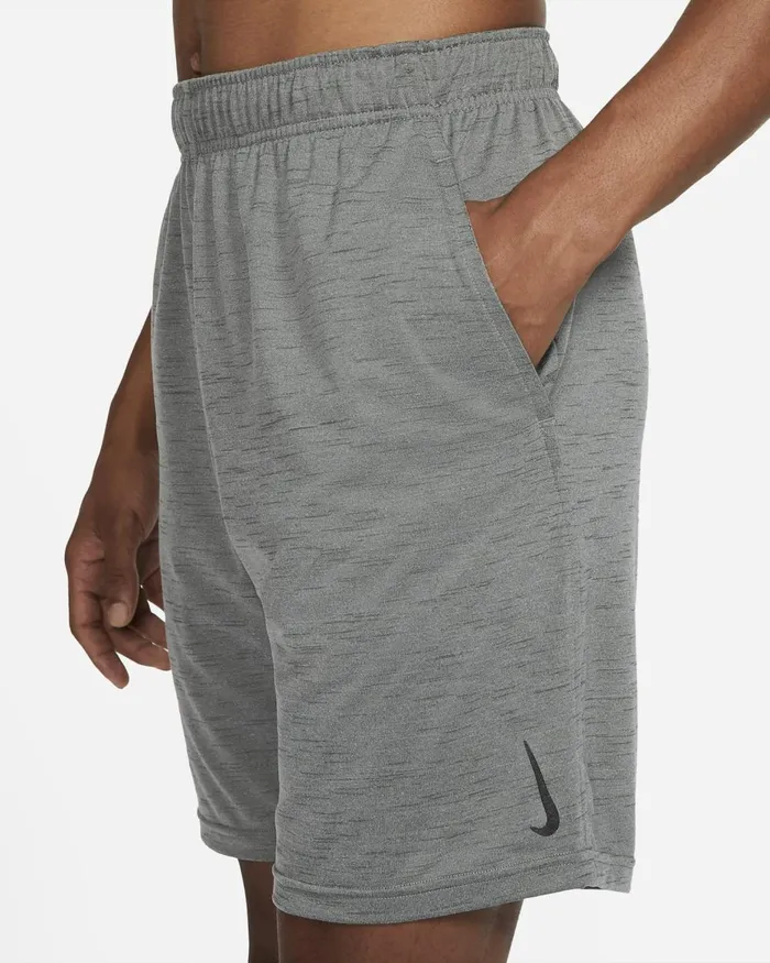 Men Nike Shorts Yoga DriFIT Smoke Greyiron Greyheather