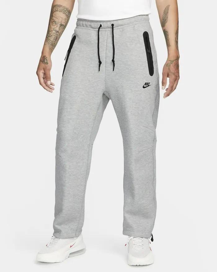 Men Nike Trousers And Tights Sportswear Tech Fleece Dark Grey Heatherblack