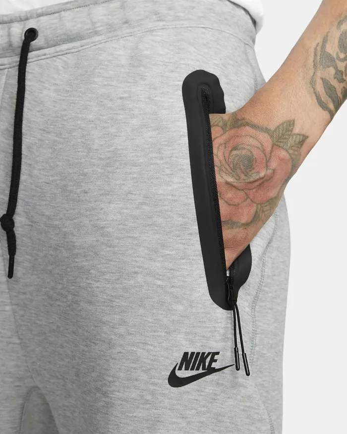 Men Nike Trousers And Tights Sportswear Tech Fleece Dark Grey Heatherblack
