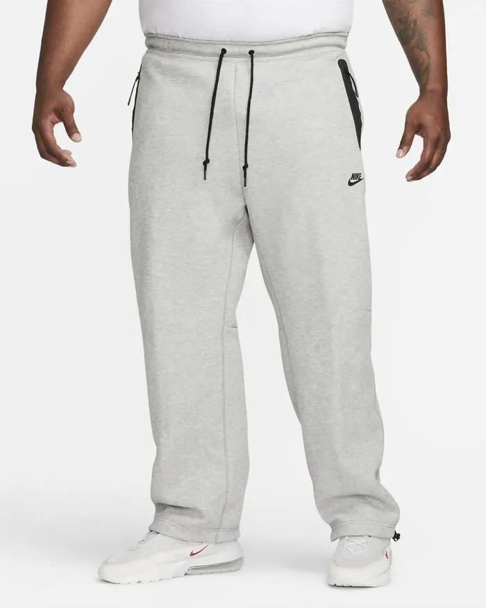 Men Nike Trousers And Tights Sportswear Tech Fleece Dark Grey Heatherblack