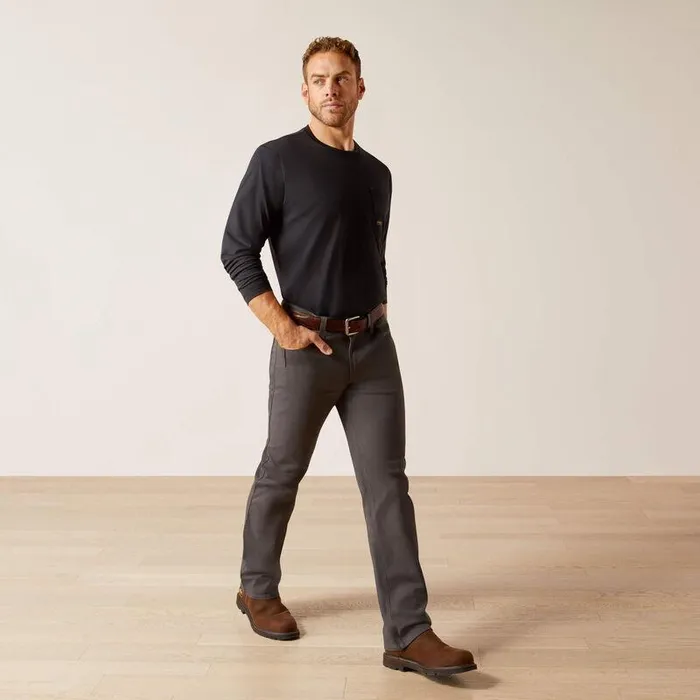 Men Pants and Shorts Ariat Rebar M5 Straight DuraStretch Made Tough Straight Pant Rebar Grey Men Pants and Shorts Ariat Rebar M5 Straight DuraStretch Made Tough Straight Pant Rebar Grey