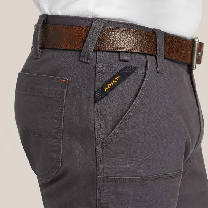 Men Pants and Shorts Ariat Rebar M7 Slim DuraStretch Made Tough Double Front Straight Pant Rebar Grey Men Pants and Shorts Ariat Rebar M7 Slim DuraStretch Made Tough Double Front Straight Pant Rebar Grey