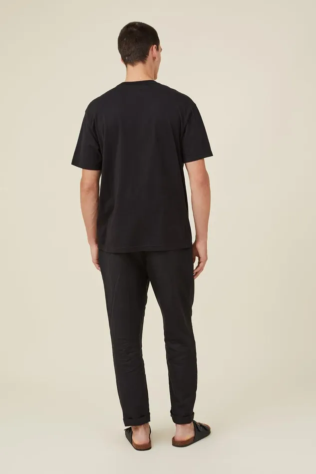 Men Pants Cotton On Linen Pant Black