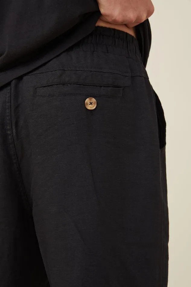 Men Pants Cotton On Linen Pant Black