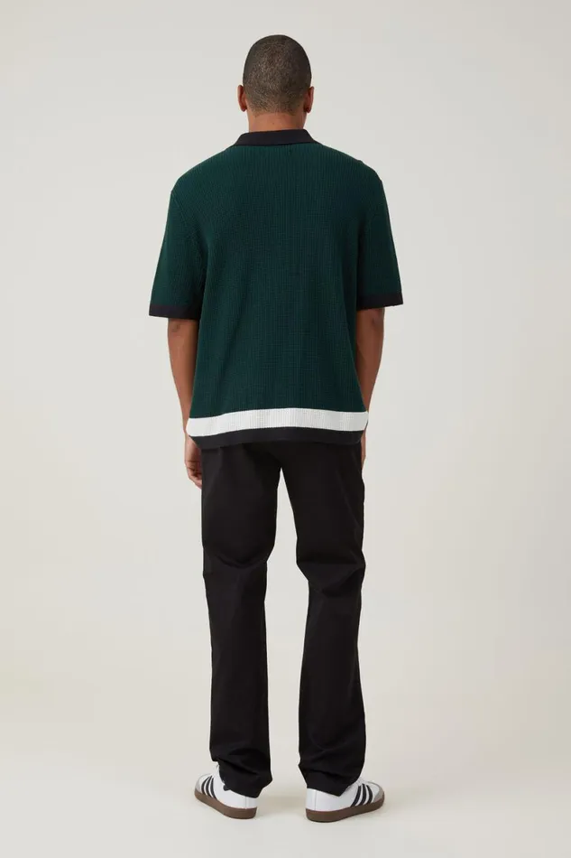 Men Pants Cotton On Regular Straight Chino Black