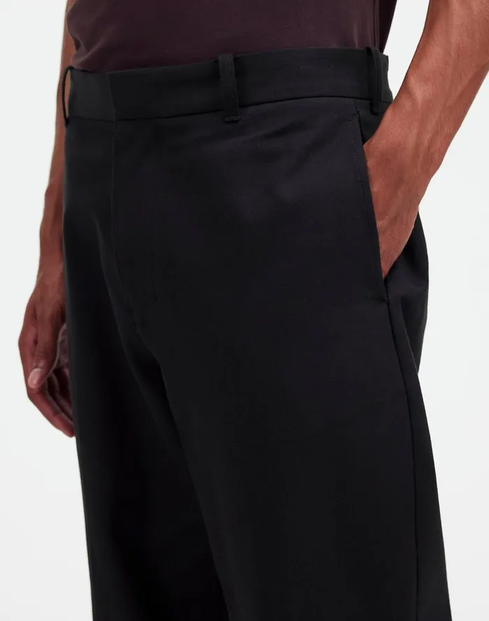 Men Pants Madewell CottonWool Blend Trousers True Black