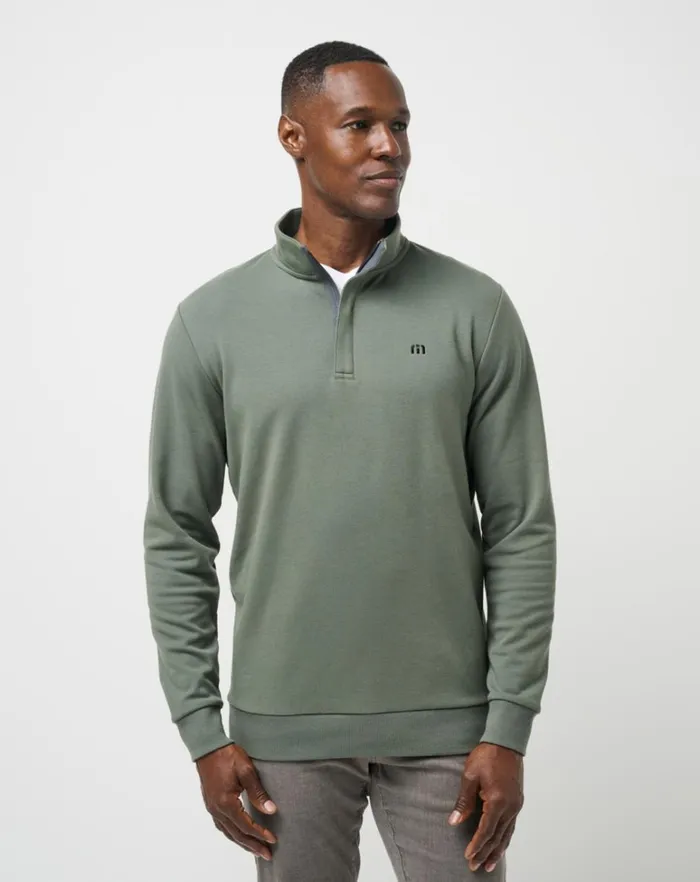 Men Quarter Zips TravisMathew CLOUD QUARTER ZIP 20 Dark Olive