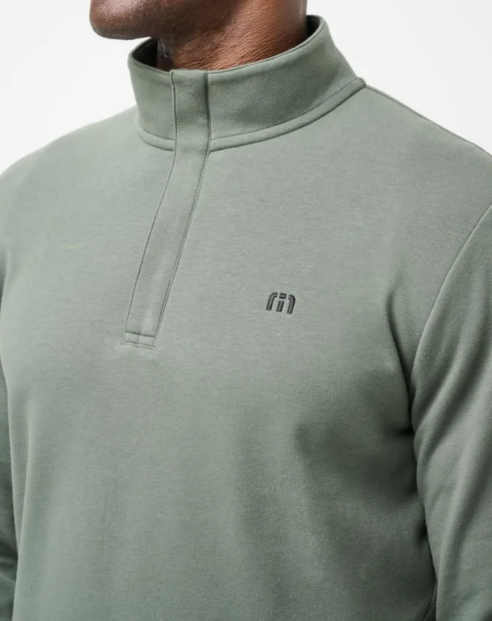 Men Quarter Zips TravisMathew CLOUD QUARTER ZIP 20 Dark Olive Men Quarter Zips TravisMathew CLOUD QUARTER ZIP 20 Dark Olive