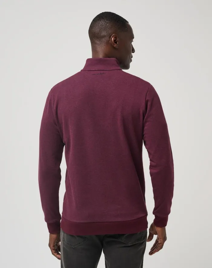 Men Quarter Zips TravisMathew CLOUD QUARTER ZIP 20 Heather Dark Red
