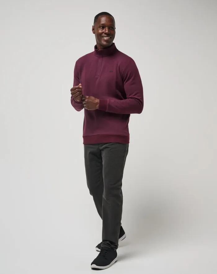 Men Quarter Zips TravisMathew CLOUD QUARTER ZIP 20 Heather Dark Red