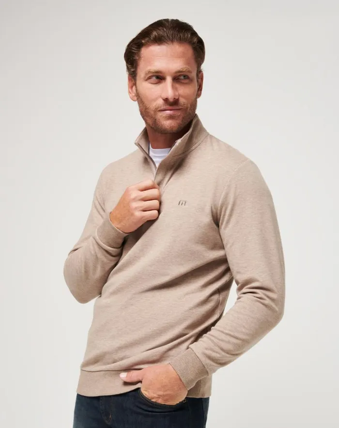 Men Quarter Zips TravisMathew CLOUD QUARTER ZIP 20 Portabella