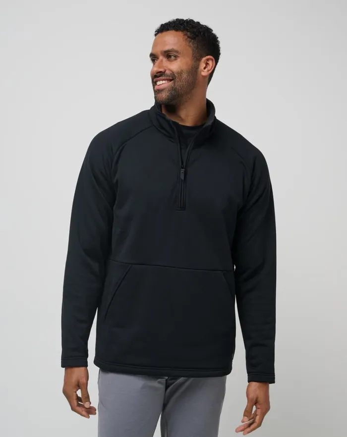 Men Quarter Zips TravisMathew QUEST POLAR FLEECE QUARTER ZIP Black