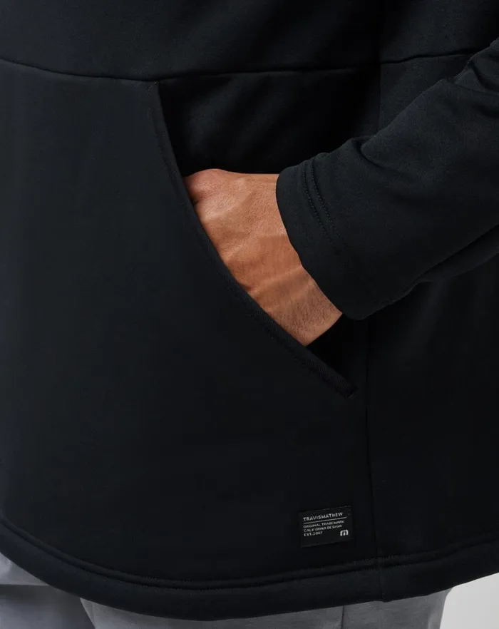 Men Quarter Zips TravisMathew QUEST POLAR FLEECE QUARTER ZIP Black