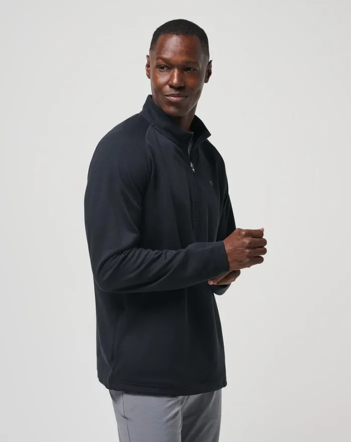 Men Quarter Zips TravisMathew UPGRADED QUARTER ZIP Black Men Quarter Zips TravisMathew UPGRADED QUARTER ZIP Black