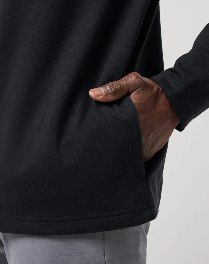 Men Quarter Zips TravisMathew UPGRADED QUARTER ZIP Black Men Quarter Zips TravisMathew UPGRADED QUARTER ZIP Black