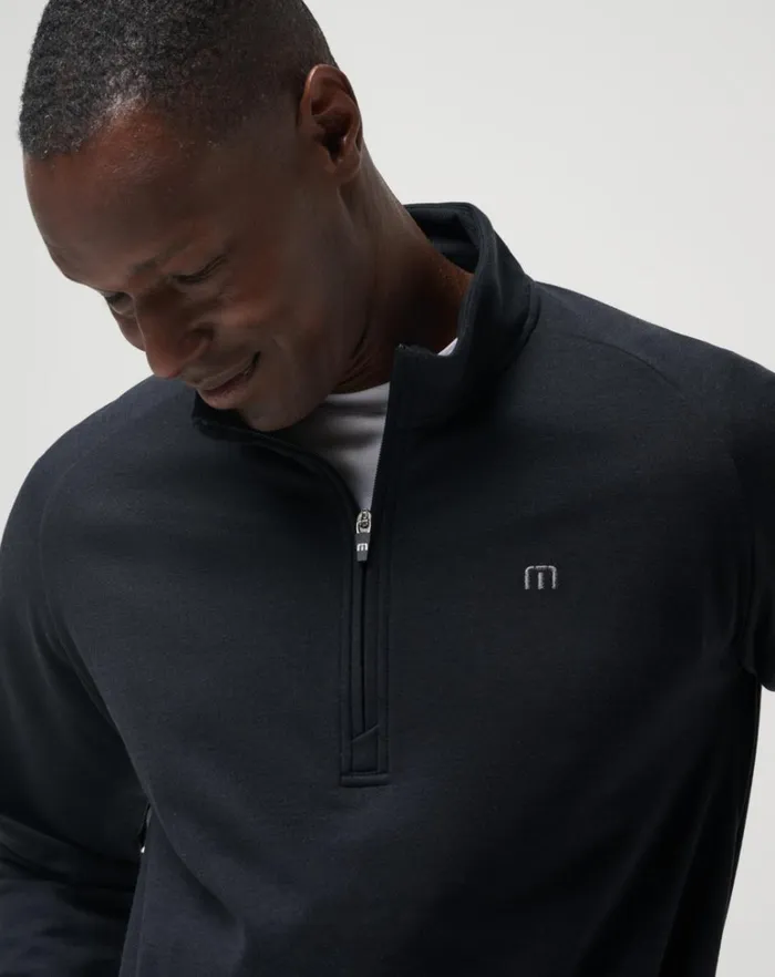 Men Quarter Zips TravisMathew UPGRADED QUARTER ZIP Black Men Quarter Zips TravisMathew UPGRADED QUARTER ZIP Black