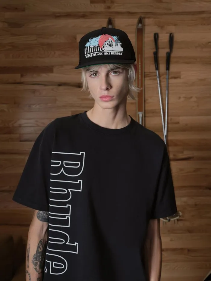 Men Rhude Hats MONTBLANC TRUCKER HAT Blackolive